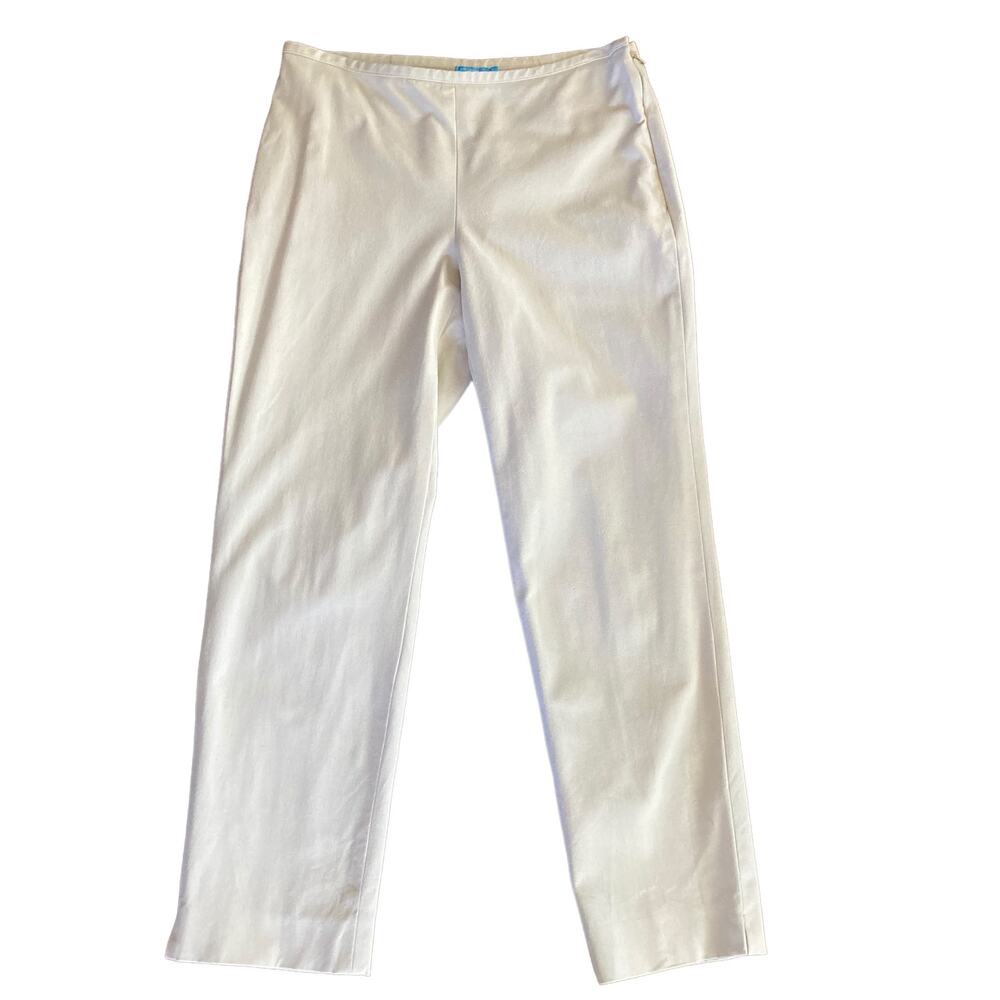 J. McLaughlin Khaki Cotton Ankle Pants Flat Front Career Office Work Wear Size 2